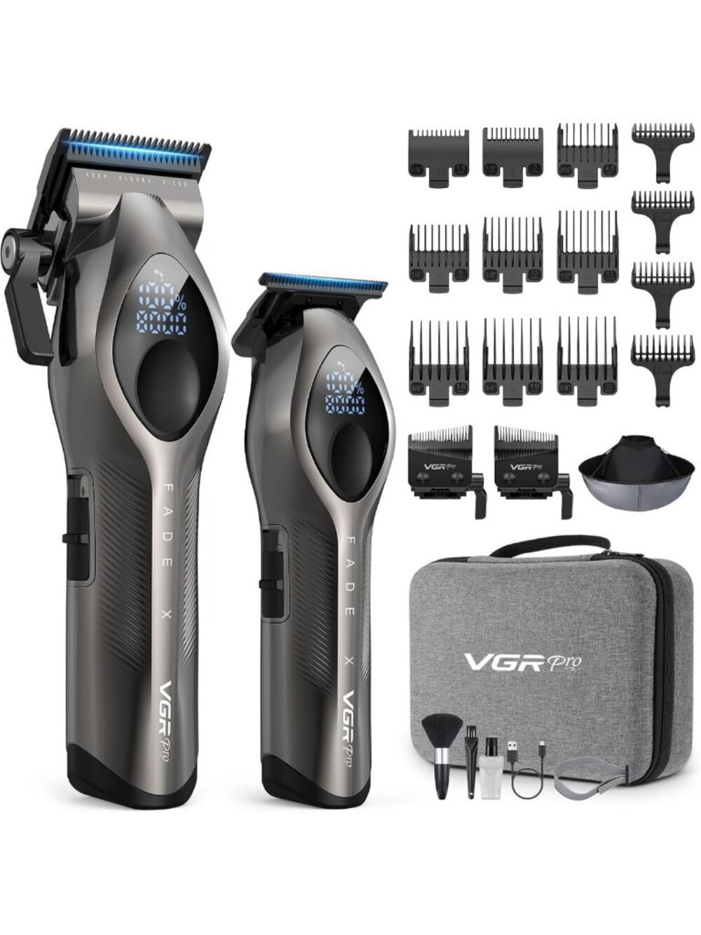 Cordless Professional Hair Clippers & Trimmer Set for Men - Precision Grooming